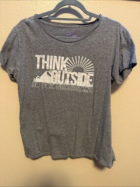 Crazy Dog T-Shirts Heather Gray "Think Outside" Graphic Tee